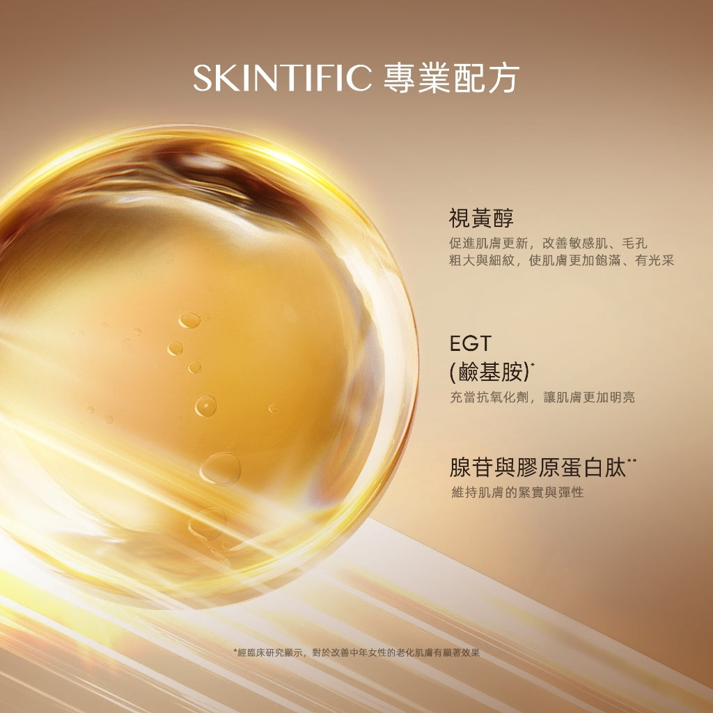 SKINTIFIC 日夜逆齡亮白組-視黃醇精華/保濕霜+377淡斑精華/保濕霜