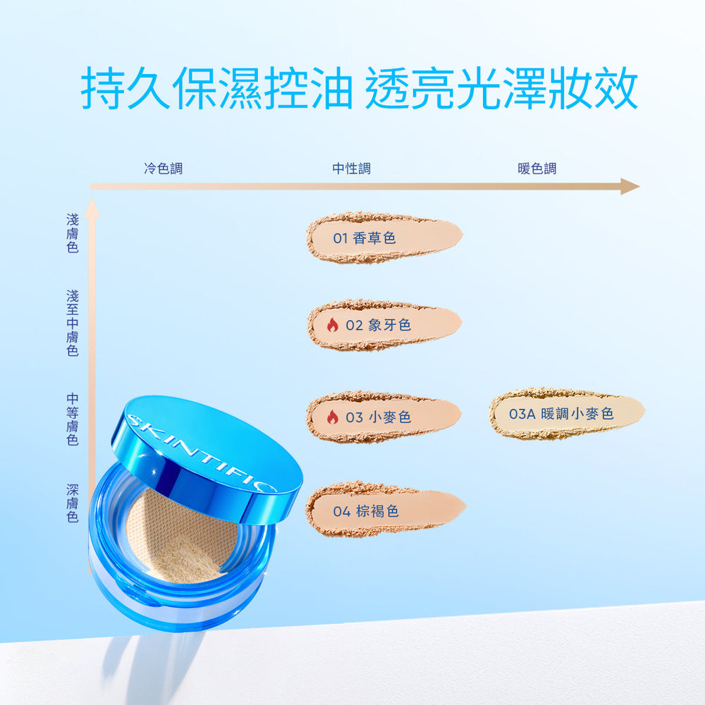 SKINTIFIC 柔霧持妝蜜粉10g All-Day Loose Powder 控油蜜粉定妝散粉粉餅