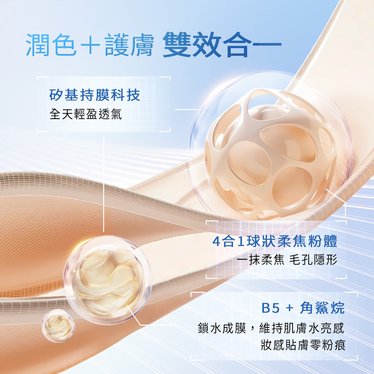 【彩妝五件組】SKINTIFIC 彩妝無瑕系列 5重神經醯胺卸妝水+潤色霜+藍氣墊+亮膚精華噴霧+唇部精華